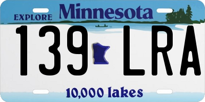 MN license plate 139LRA