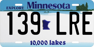 MN license plate 139LRE