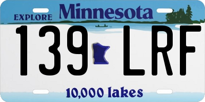 MN license plate 139LRF