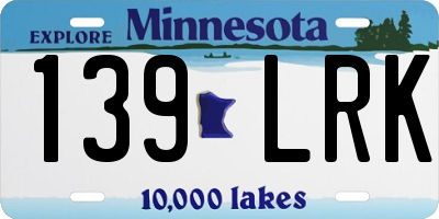 MN license plate 139LRK