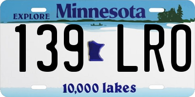 MN license plate 139LRO