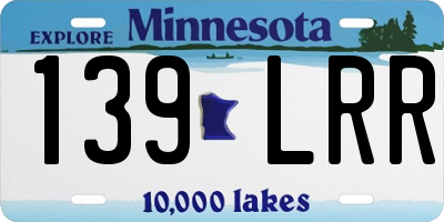MN license plate 139LRR