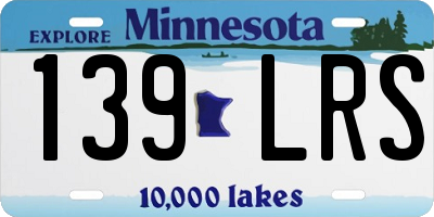 MN license plate 139LRS