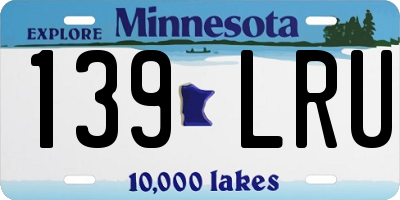 MN license plate 139LRU