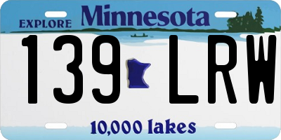 MN license plate 139LRW