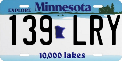 MN license plate 139LRY