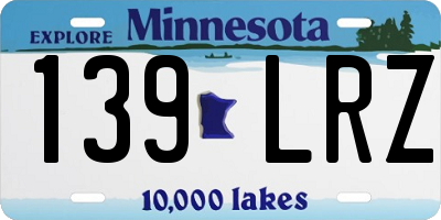 MN license plate 139LRZ