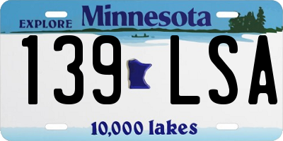 MN license plate 139LSA