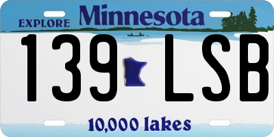 MN license plate 139LSB