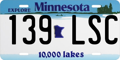 MN license plate 139LSC