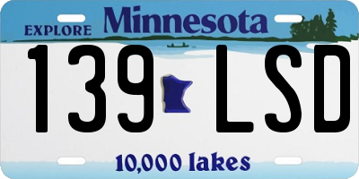 MN license plate 139LSD