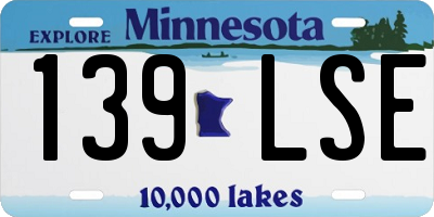 MN license plate 139LSE