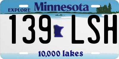 MN license plate 139LSH