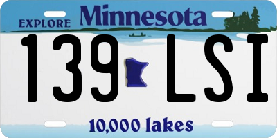 MN license plate 139LSI