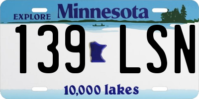MN license plate 139LSN