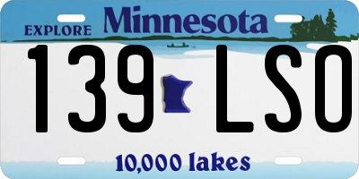 MN license plate 139LSO