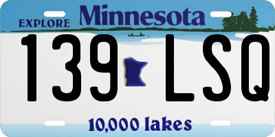 MN license plate 139LSQ