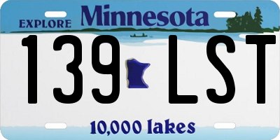 MN license plate 139LST