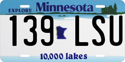 MN license plate 139LSU