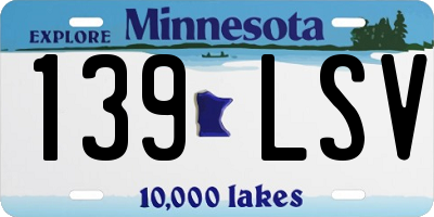 MN license plate 139LSV
