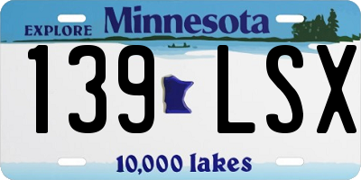MN license plate 139LSX