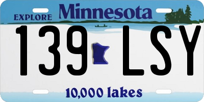 MN license plate 139LSY
