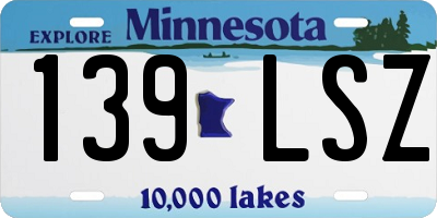 MN license plate 139LSZ