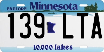 MN license plate 139LTA