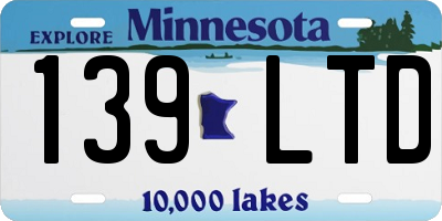 MN license plate 139LTD