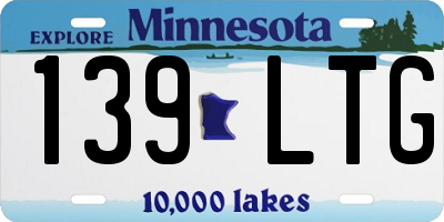 MN license plate 139LTG