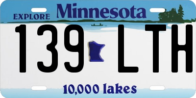 MN license plate 139LTH