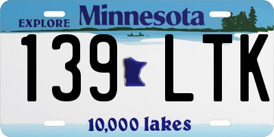 MN license plate 139LTK