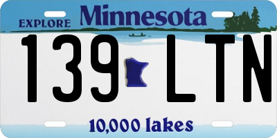 MN license plate 139LTN