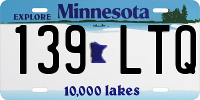 MN license plate 139LTQ