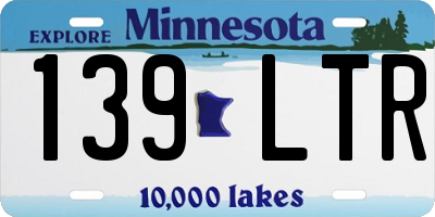 MN license plate 139LTR