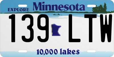 MN license plate 139LTW