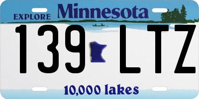 MN license plate 139LTZ