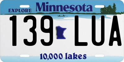 MN license plate 139LUA