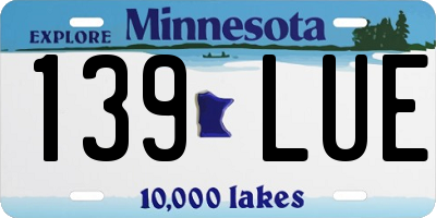 MN license plate 139LUE