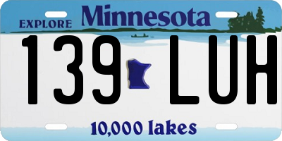 MN license plate 139LUH