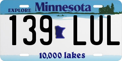 MN license plate 139LUL