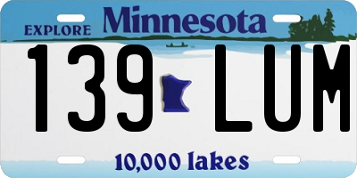 MN license plate 139LUM