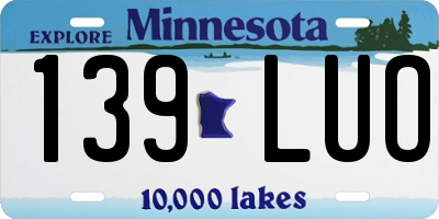 MN license plate 139LUO