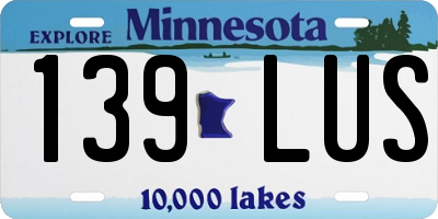 MN license plate 139LUS
