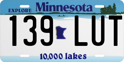 MN license plate 139LUT