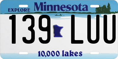 MN license plate 139LUU