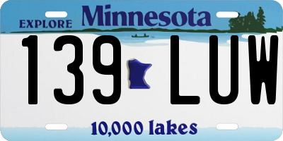 MN license plate 139LUW