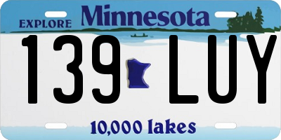MN license plate 139LUY