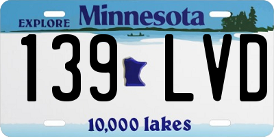 MN license plate 139LVD