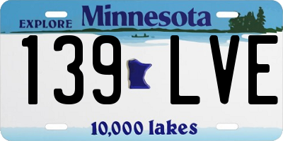 MN license plate 139LVE